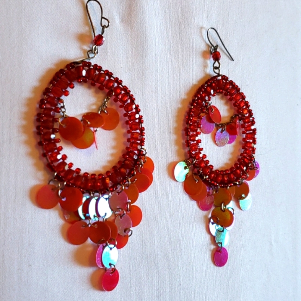 Dangle round earrings - Picture 2 of 5